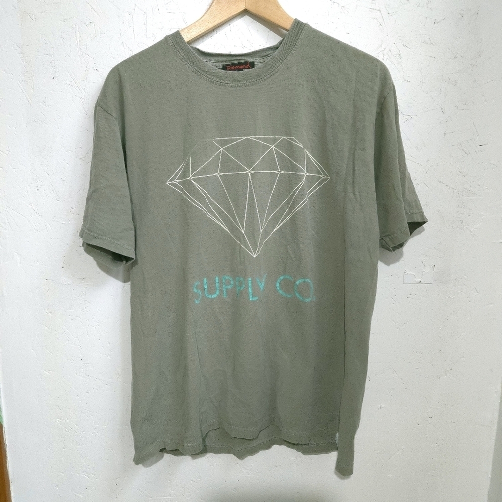 Diamond | Men's Army Green Graphic Logo Mens T-Shirt